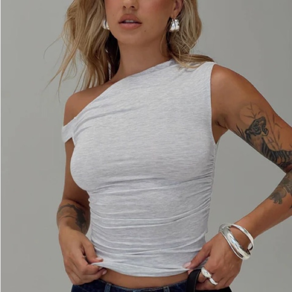 Princess Polly Beller Top in Marle Grey. US size 10, EU size 42.